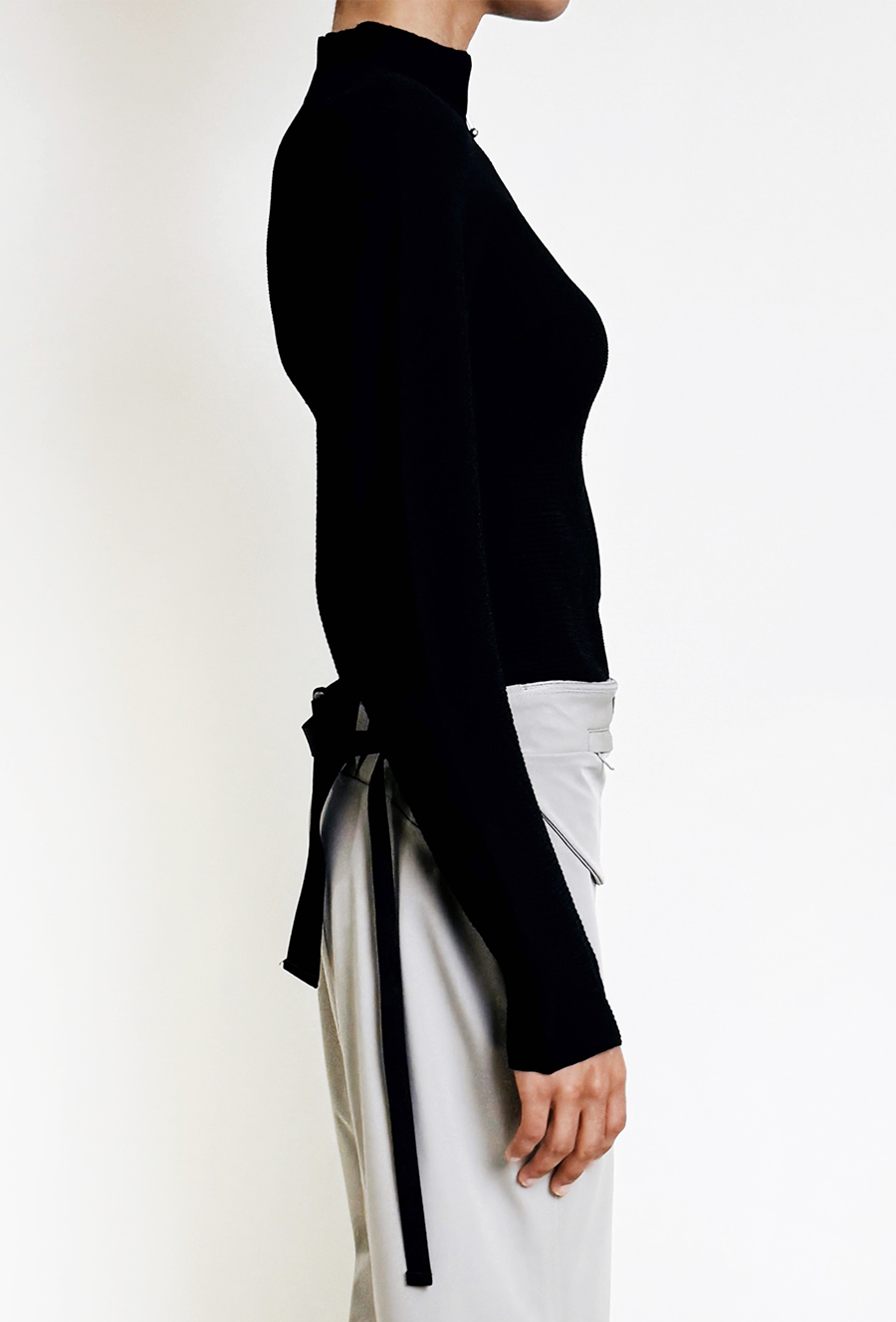 Soft-Weave Long Sleeve Top - Black