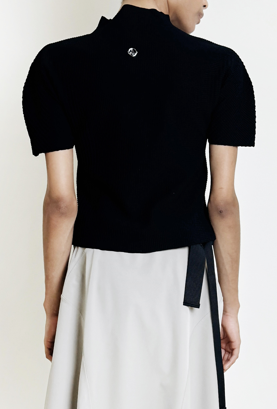 Soft-Weave Short-Sleeve Top - Black