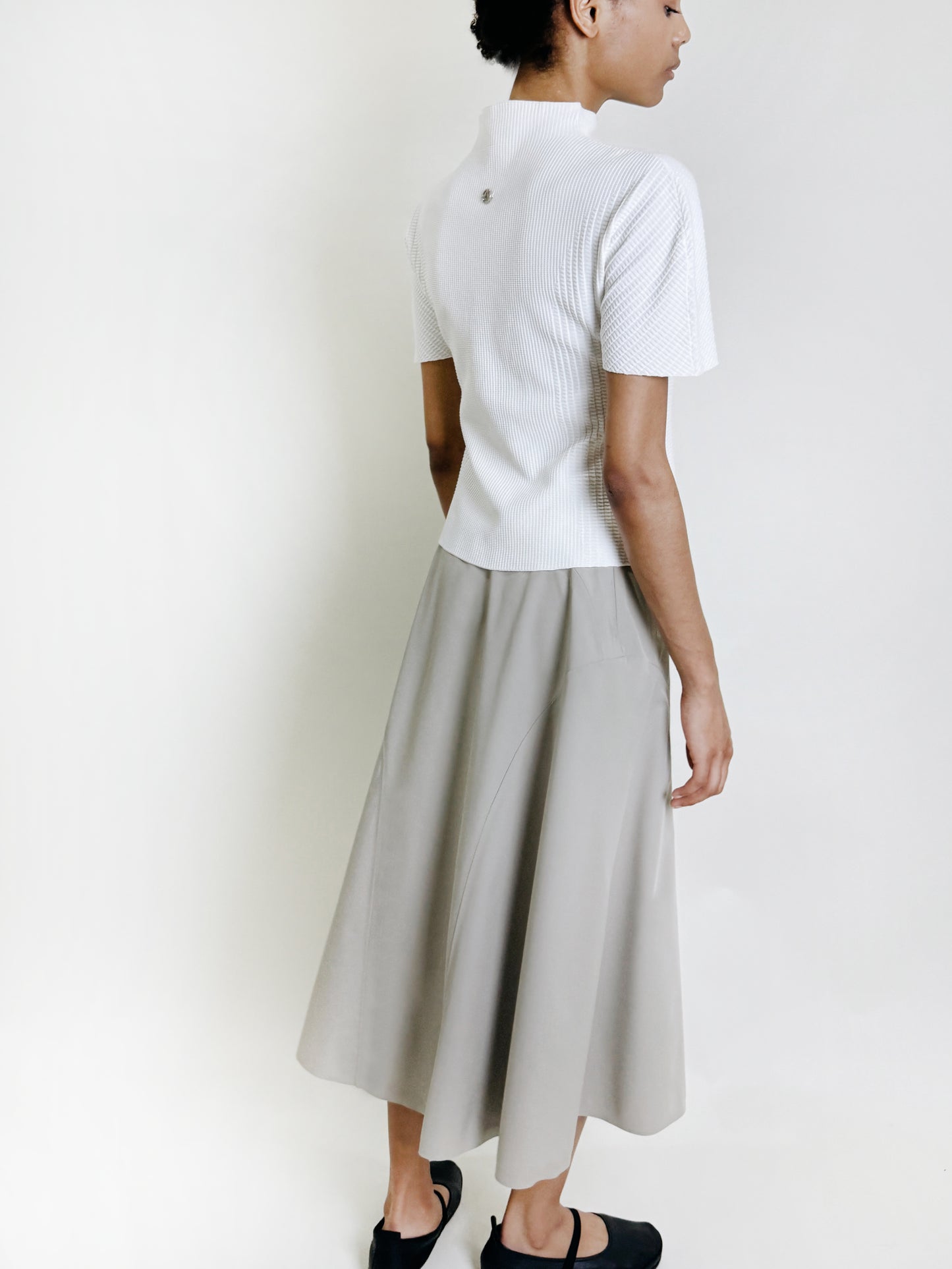 Soft-Weave Short-Sleeve Top - White