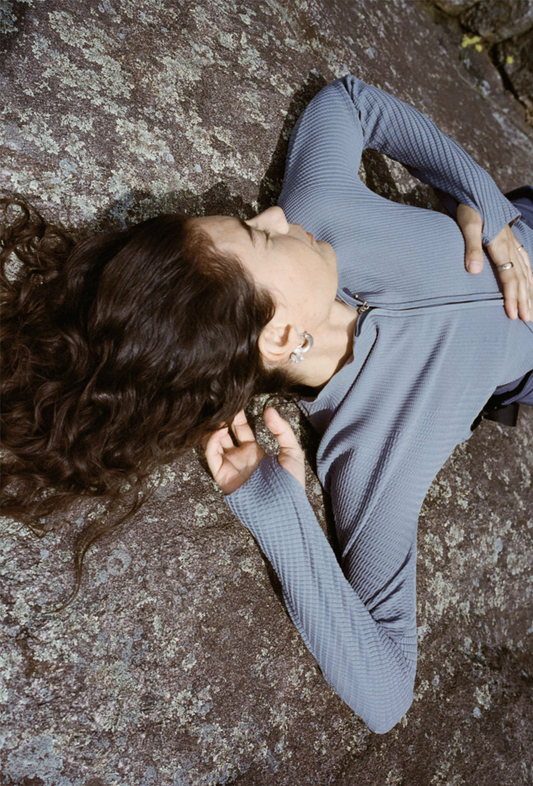 Soft-Weave Long Sleeve Top - Blue