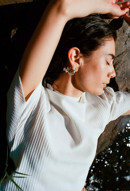 Soft-Weave Short-Sleeve Top - White