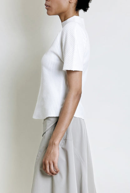 Soft-Weave Short-Sleeve Top - White